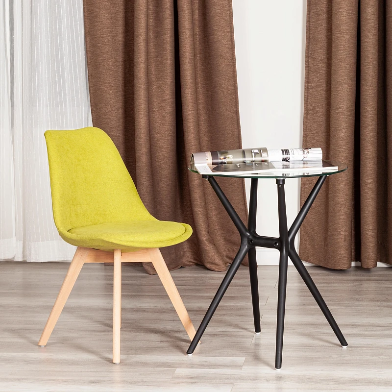 Стул TULIP SOFT (mod. 053V), дерево/пластик/ткань, 49,5 x 54,5 x 84 см, Светло-зеленый (Light green) LY1701-8 | изображение 9