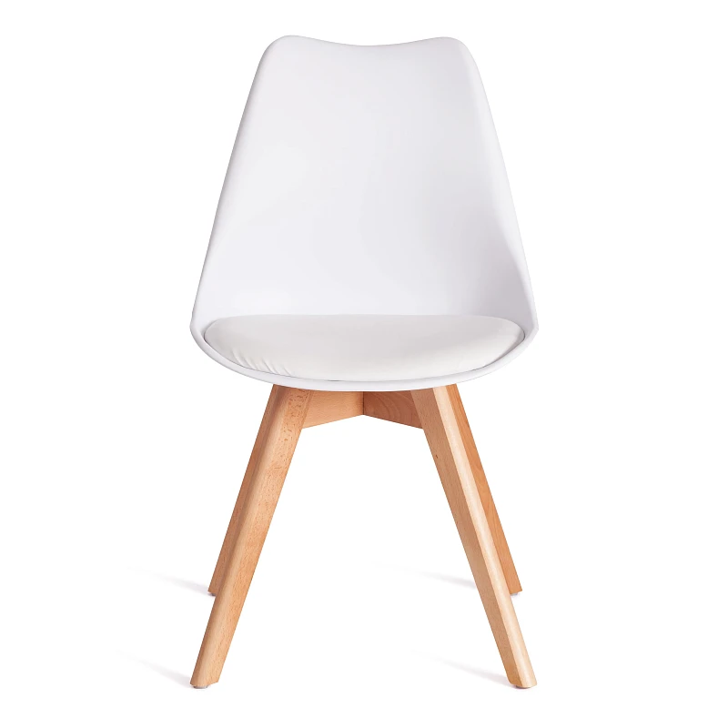 Стул TULIP (mod. 73-1), дерево/пластик/экокожа, 47,5x55x80 см, Белый (White) | изображение 4