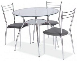 Стол обеденный Signal FINEZJA A 90 (стекло/хром)
