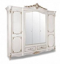 Шкаф Флоренция 5-дверный белый перламутр глянец