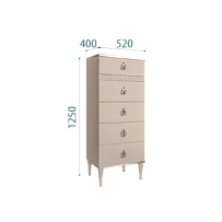 Комод узкий с планкой Римини СОЛО (Ваниль/Серебро) РМКМ-2(s)