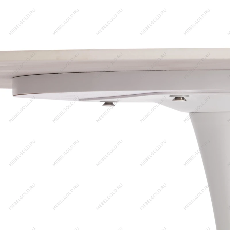 Стол обеденный Tulip/Тулип, столешница керамика (глянцевая) / опоры металл, белый/белый, 90х75 см | изображение 2