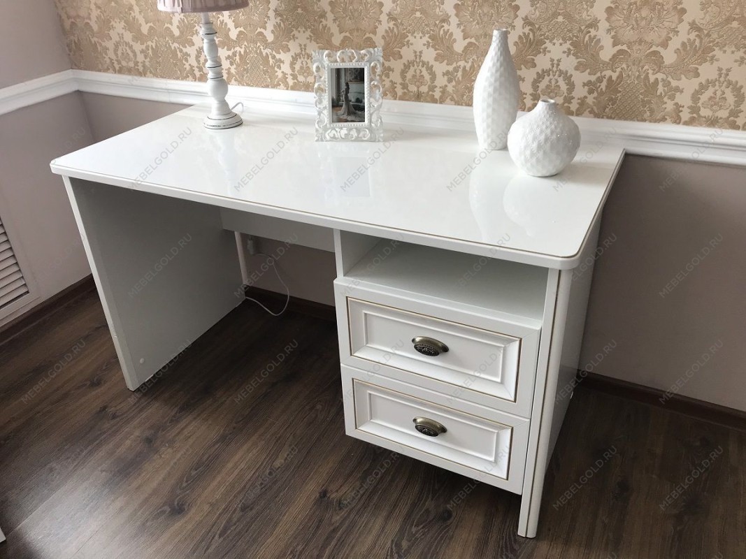 м. Римская - Стол письменный Натали белый глянец | изображение 6