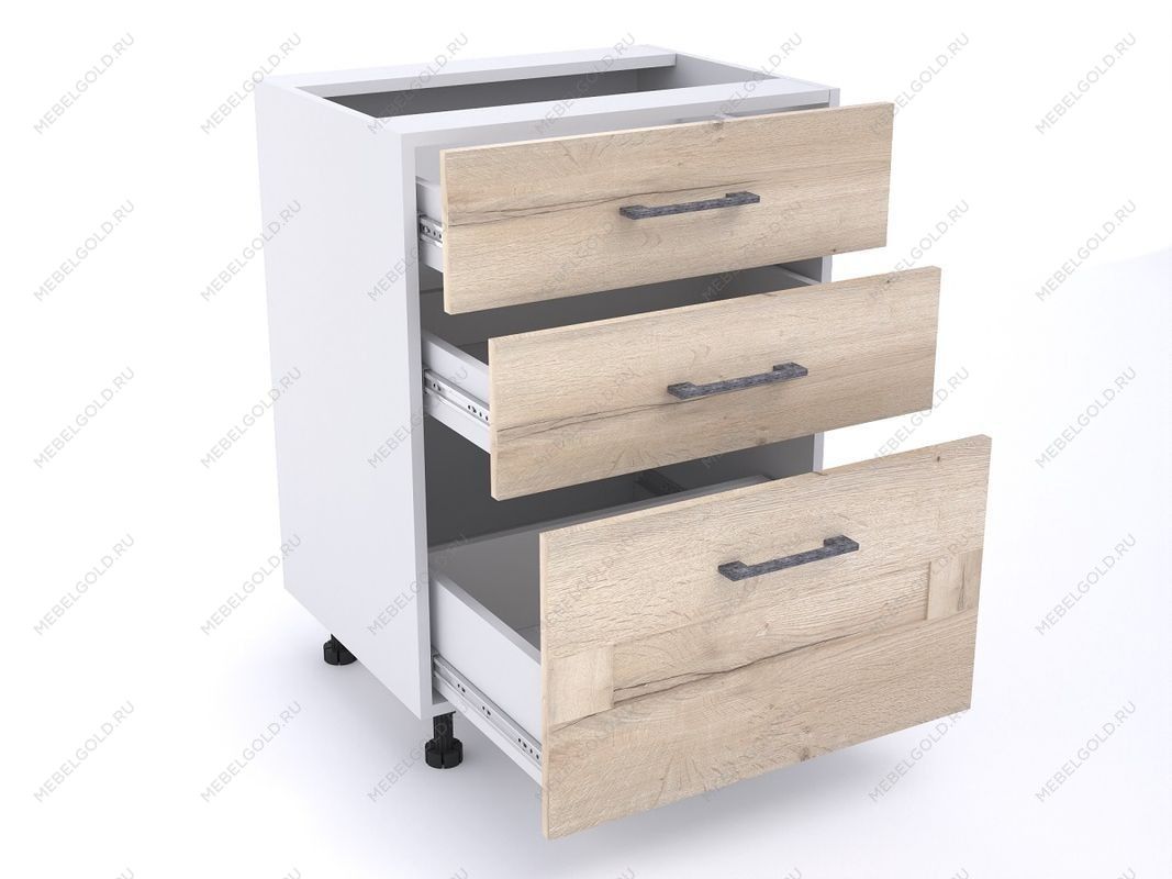 Стол с ящиками СЯ-60 (520), Дублин (600*520*820) Дуб галифакс белый, 21681 | изображение 1