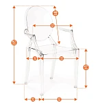 Кресло MEDALION (mod. 922), пластик, 56,5*53,2*92,5см, прозрачный | изображение 9