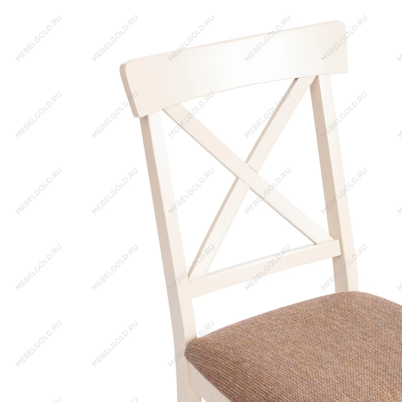 Стул Гольфи 2/Golfi 2, дерево гевея, 45*51*94, ivory white, ткань кор.-зол. (1505-9) | изображение 7