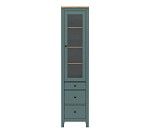 САГА шкаф с витриной 50 темно-бирюзовый/ясень | изображение 1