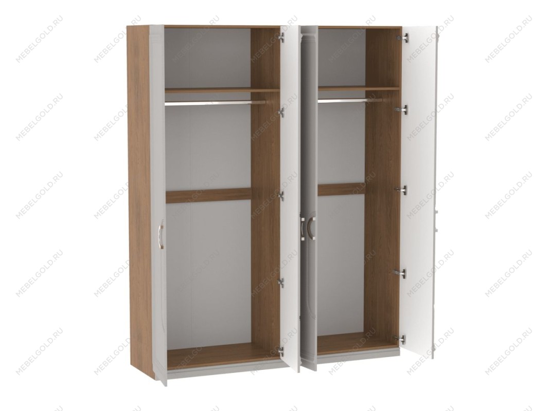 Шкаф 4-дверный, Палермо (1800*533*2288) Дуб Каселла коричневый/Экокожа Мокко, 12809 | изображение 1