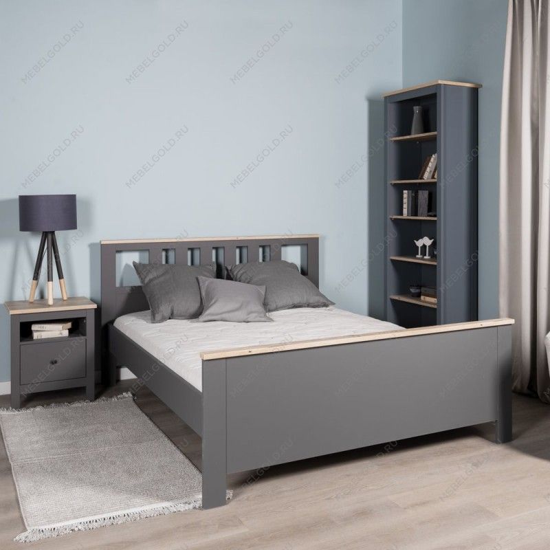 САГА кровать двойная 160х200 серая/ясень | изображение 4