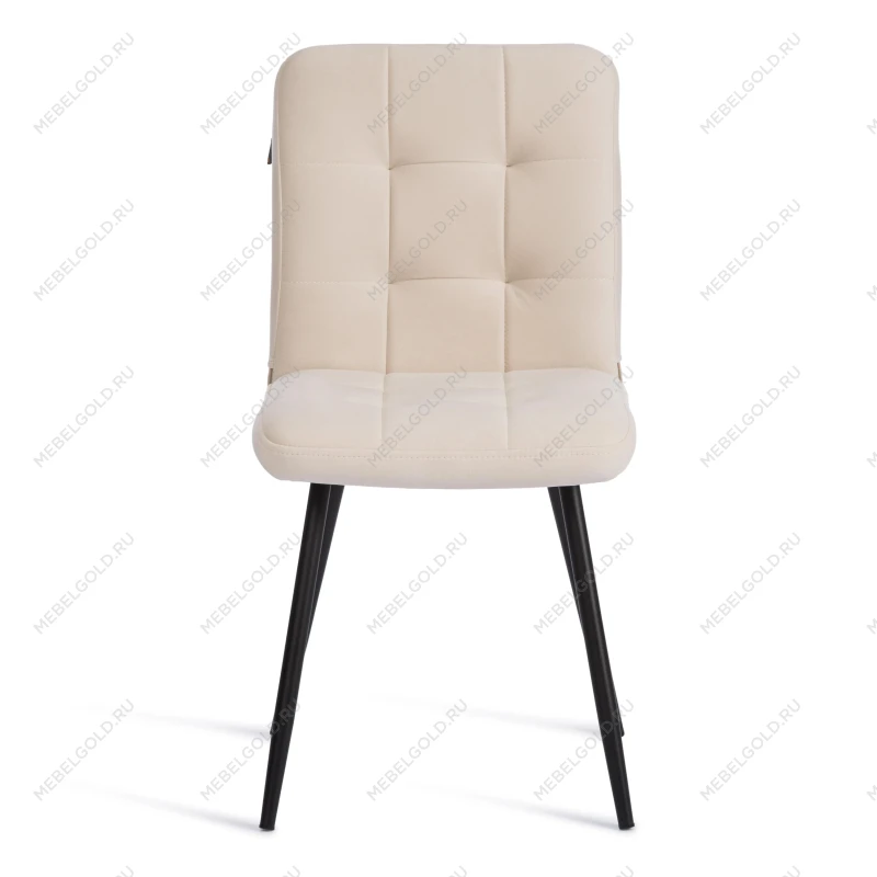 Стул обеденный Medeo, флок, молочный/черный, 4, 47х56х89 | изображение 4