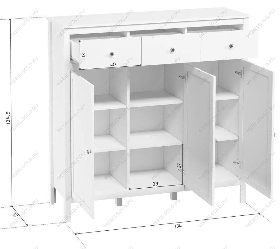 Тумба Ева (Хельга) KOM3D3S белый | изображение 3