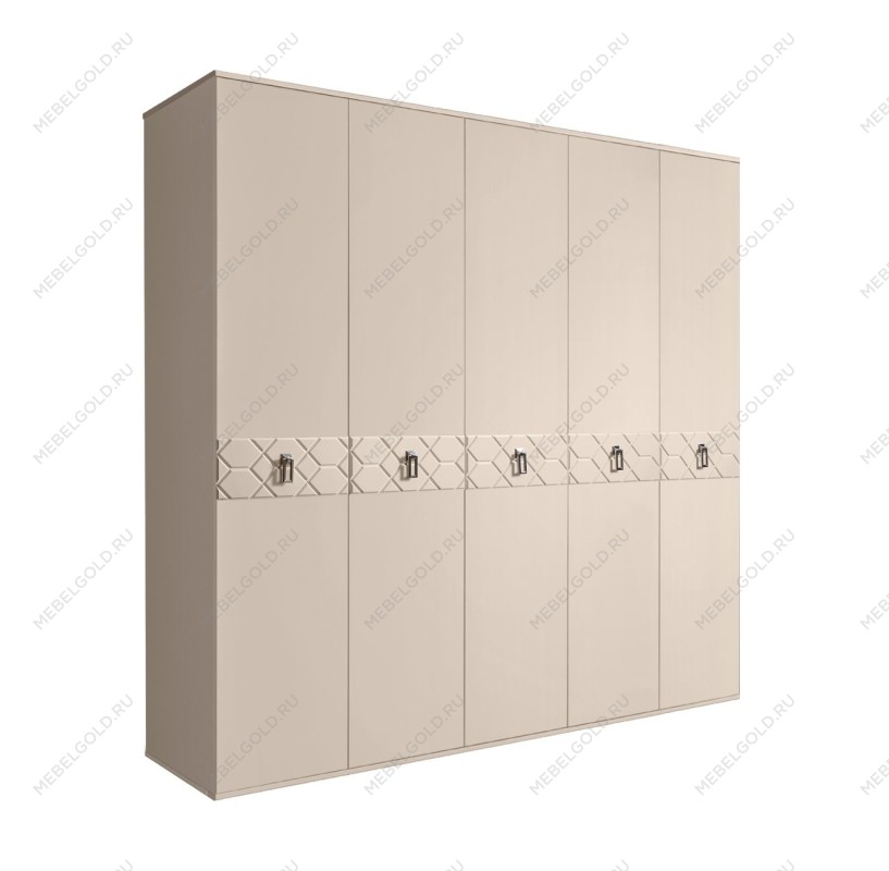 Шкаф 5-ти дв. Bogemia Farfalle (Ваниль/Хром) БМШ2/5(Fa)