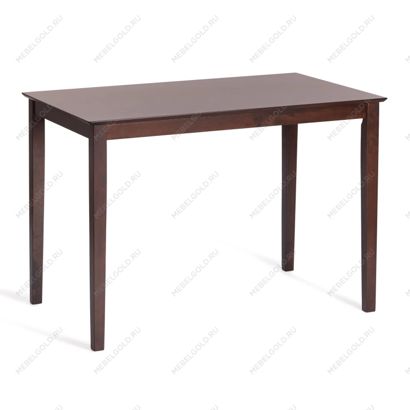 Обеденный комплект Хадсон (стол + 4 стула)/Hudson Dining Set, дерево гевея/мдф, стол: 110х70х75см / стул: 44х42х89см, cappuccino (темный орех), ткань кор.-зол. (1 | изображение 1