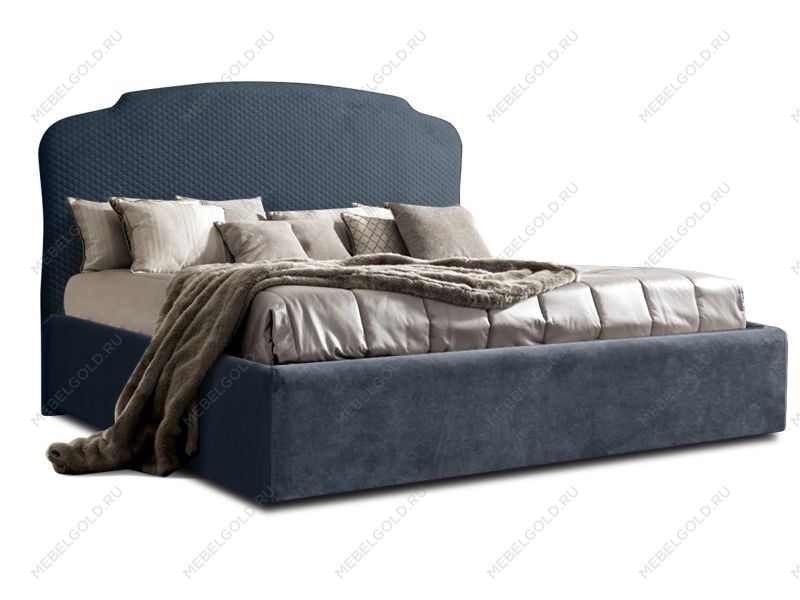 Кровать Римини 1,4 м, с подъемным механизмом (антрацит), РМКР140-2[3], стеганые царги | изображение 1