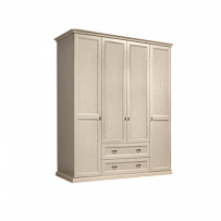 Шкаф 4-х дв. (без зеркал) для платья и белья с выдвижными ящиками Венеция дуб седан ВНШ2/41