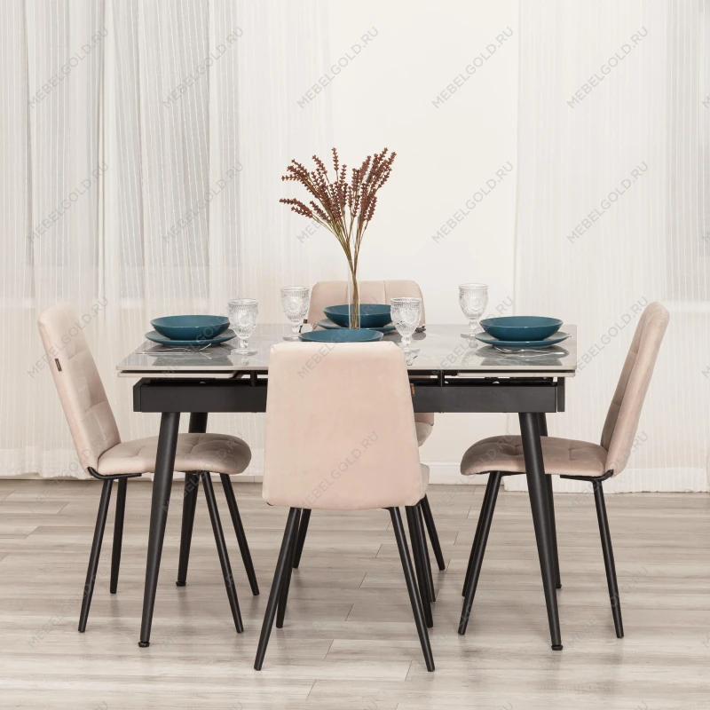 Стул обеденный Asti, велюр, молочный/черный, (Porsche 2) | изображение 10