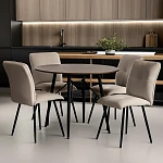 Стул обеденный Sweet, флок, бежевый/черный, 7, 46х55х88 | изображение 9