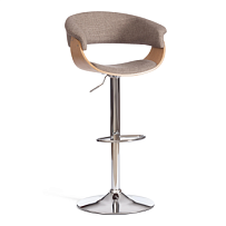 Барный стул VIMTA (mod.4021S), металл/дерево/ткань, 60х51х91,5-112,5 см, выс. сид. 61,5-82,5 см, бежевый/натур./хром, Aimcasa 5