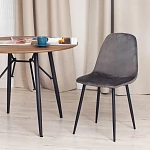 Стул BREEZE (mod. 4724), Велюр/металл, 44 х 53 х 87 см, Dark grey (темно-серый) HLR24 / черный | изображение 9