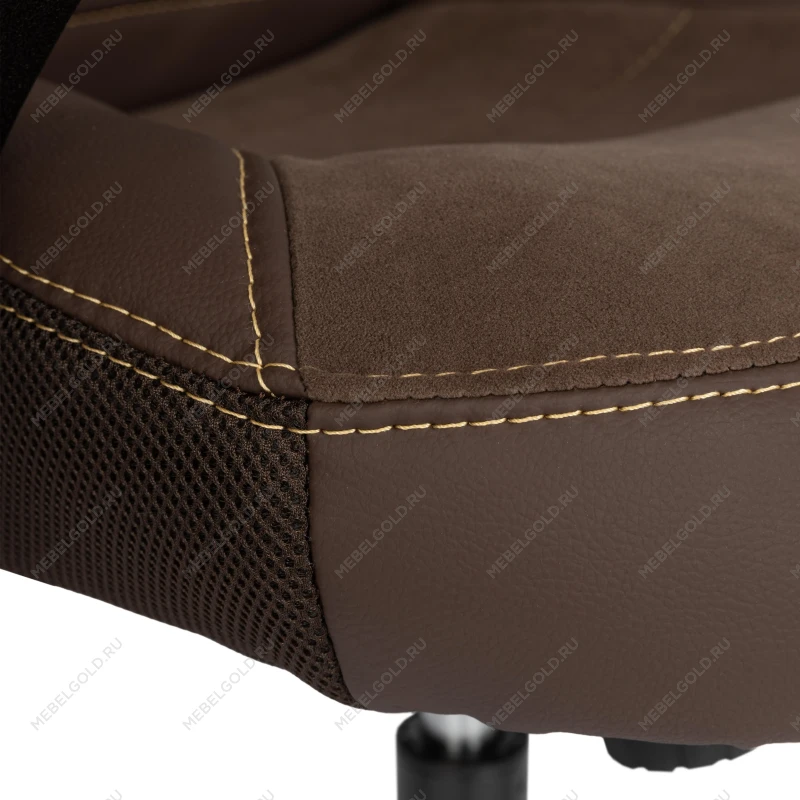 Кресло INTER (24), кож/зам/флок/ткань, коричневый, 36-36/6/TW-24 | изображение 8