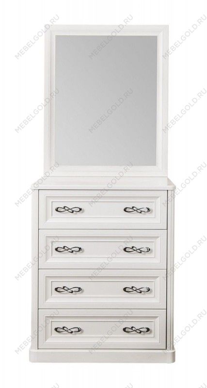 Комод Мишель 4 ящ. узкий белый матовый | изображение 1