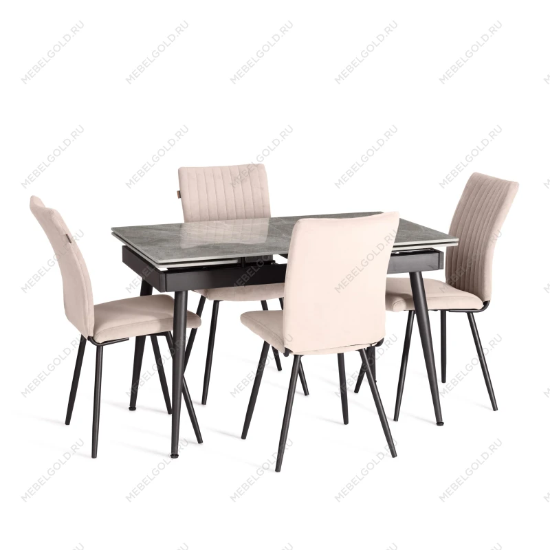 Стул обеденный Monte Carlo, TREND, флок, бежевый/черный, 7, 49х51х93 см | изображение 14