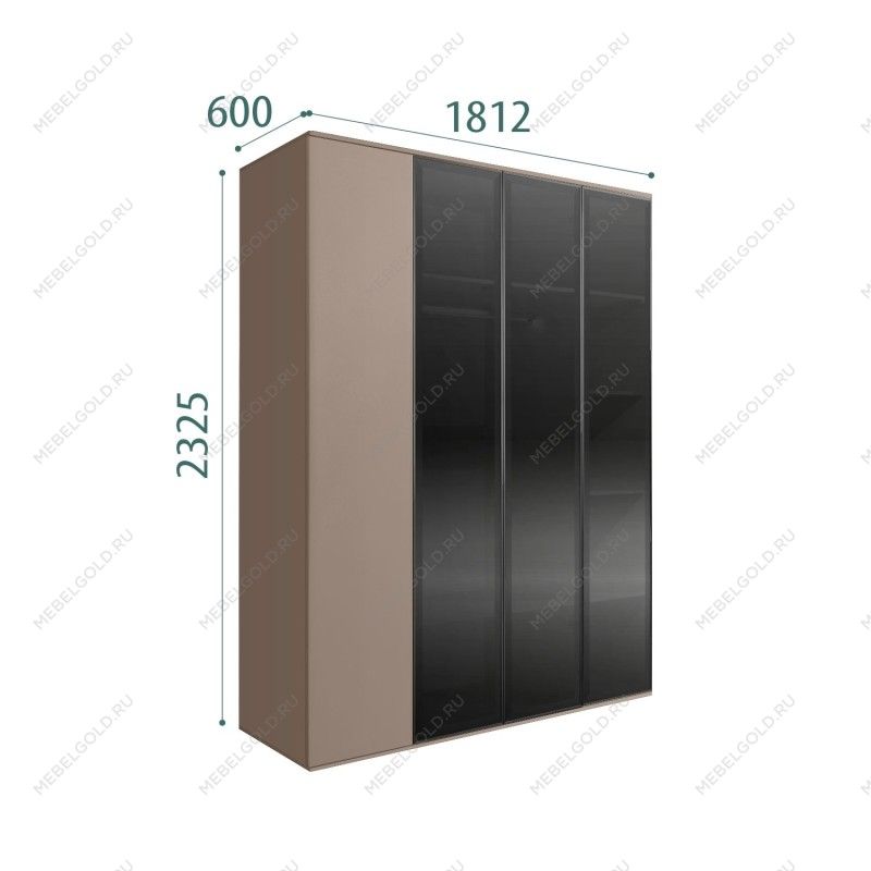 Шкаф 4-х дв. Bogemia Air (Мокка/Черный) БМШ2/4(3)