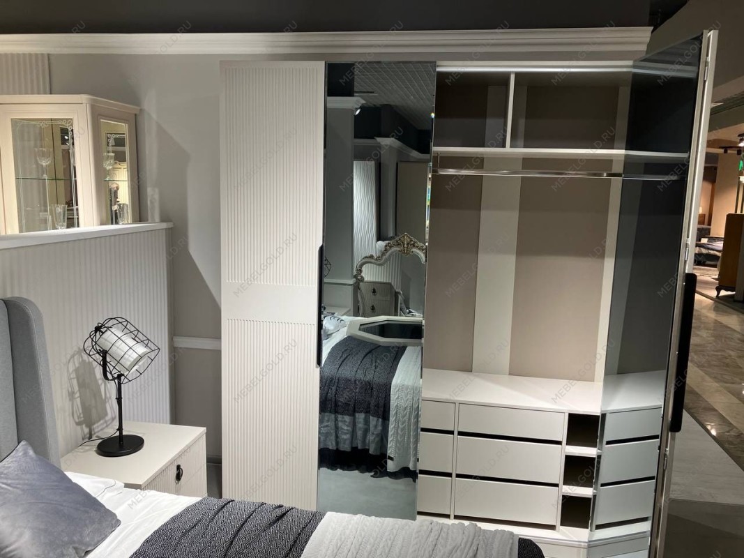 Шкаф Стелла 4-дверный светло серый камень | изображение 10