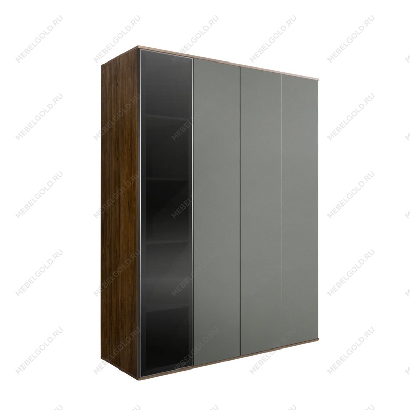Шкаф 4-х дв. Bogemia Woodline Air (Серый/Серебро) БМШ2/4(1)