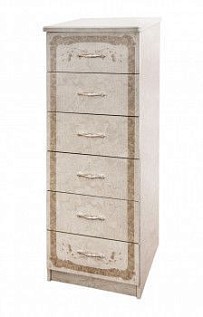 Комод Патрисия 6 ящиков крем корень глянец - Выставка м. Марьина роща