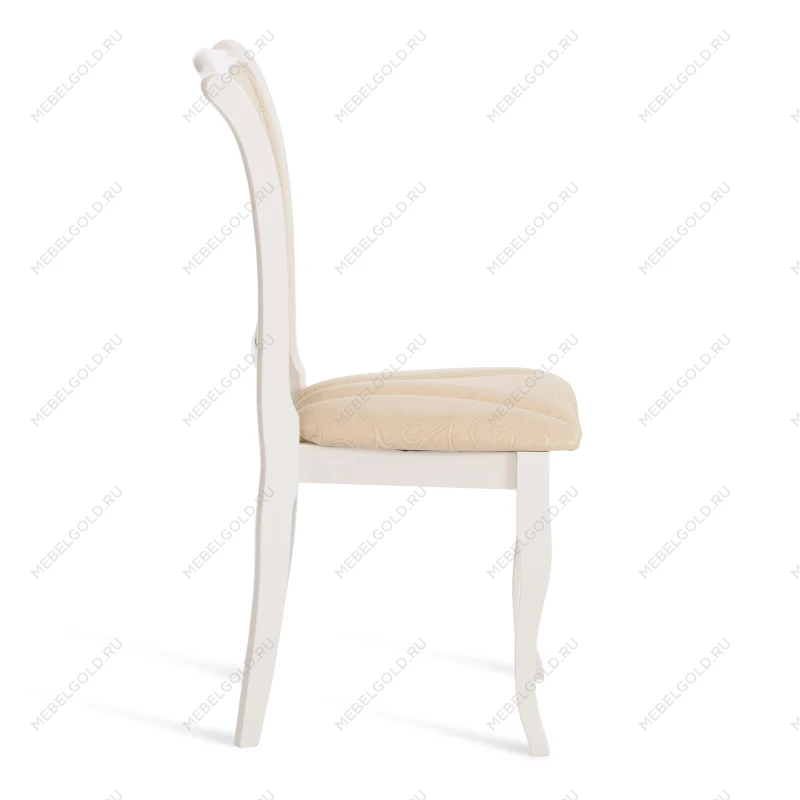 Стул Opera ( OP-SC ), дерево гевея, 45х53х97см, ivory white (слоновая кость 2-5), ткань бежевая (A168B) | изображение 1