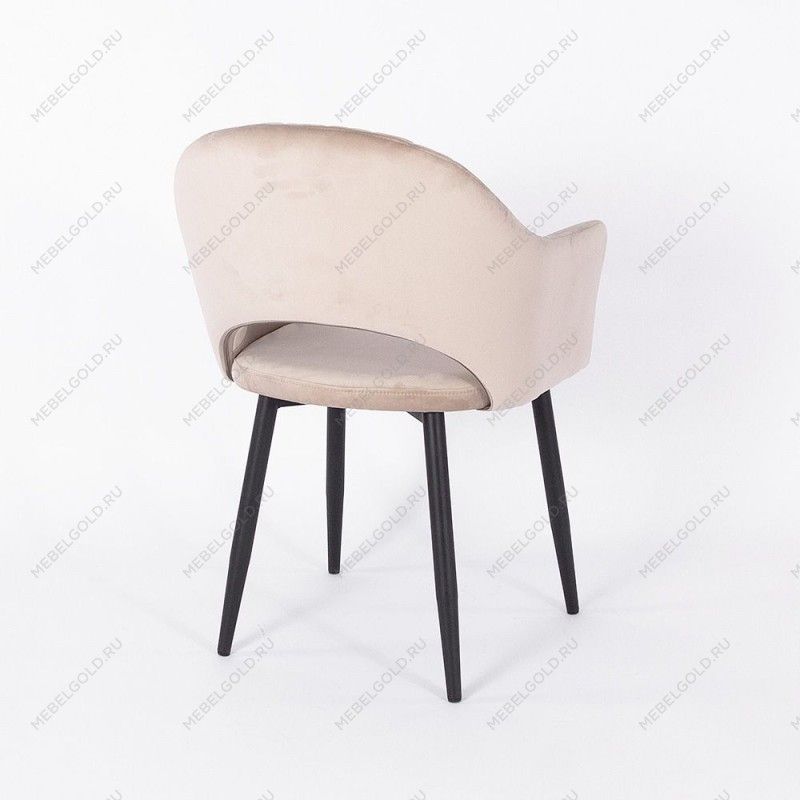 м. Римская - Стул Белладжио бежевый бархат ножки черные | изображение 3