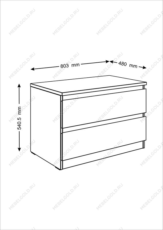 МАЛЬТА комод ИКЕА / IKEA 2 ящика 80х54 белый | изображение 3