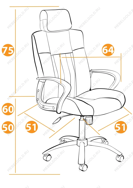 Кресло OXFORD хром, флок, серый, 29 | изображение 12