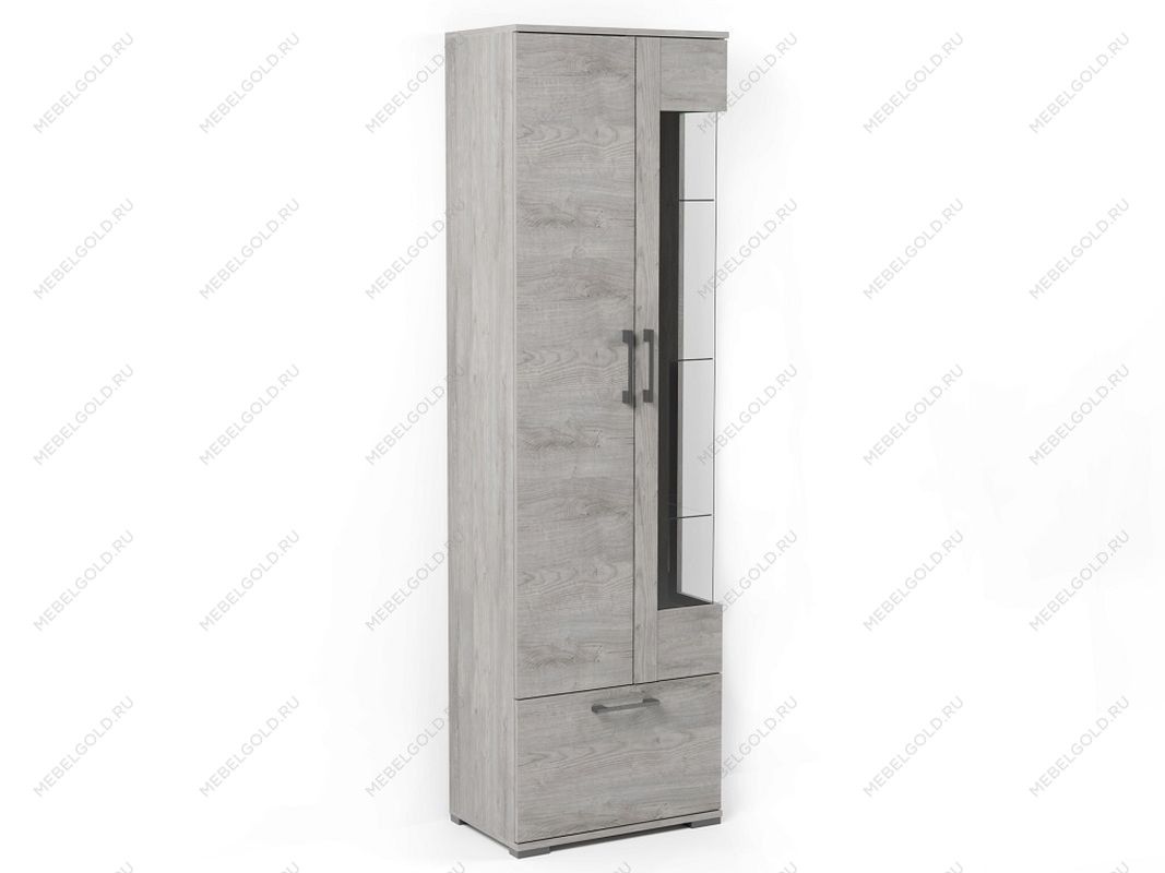 Пенал Д-3л со стеклом левый, Денвер (600*377*2020) Риббек серый, 31305