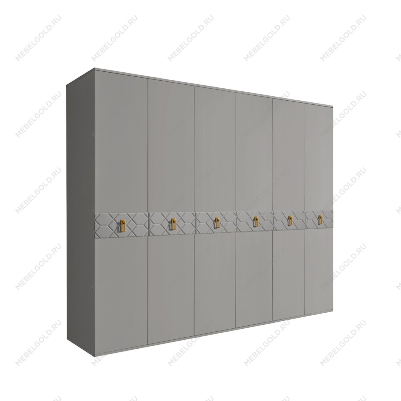 Шкаф 6-ти дв. Bogemia Farfalle (Серый/Золото) БМШ2/6(Fa)