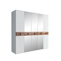 Шкаф 5-ти дв. с зеркалами Bogemia Wood Fa (Белый/Черный) БМШ1/5(Wo)