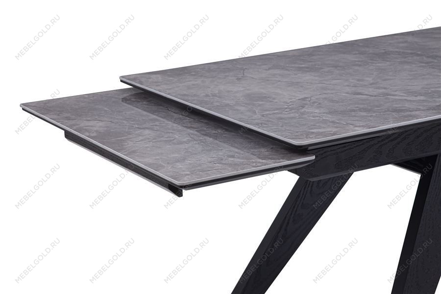 Стол Невада керамика (1400*800+300+300/керамика Baolai/цвет ножек и подстолья Черный) | изображение 3