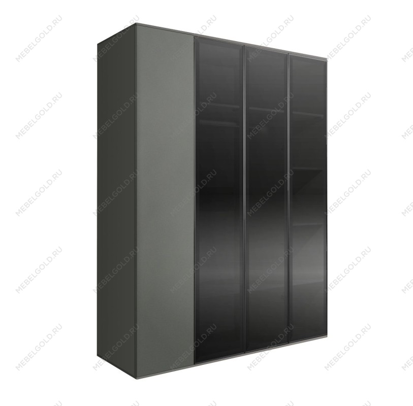 Шкаф 4-х дв. Bogemia Air (Серый/Черный) БМШ2/4(3)