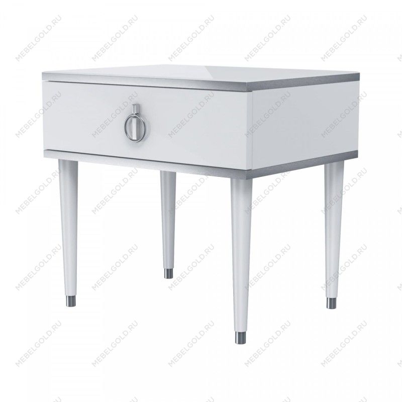 Тумба прикроватная Римини (Белый/Серебро) РМТП-1