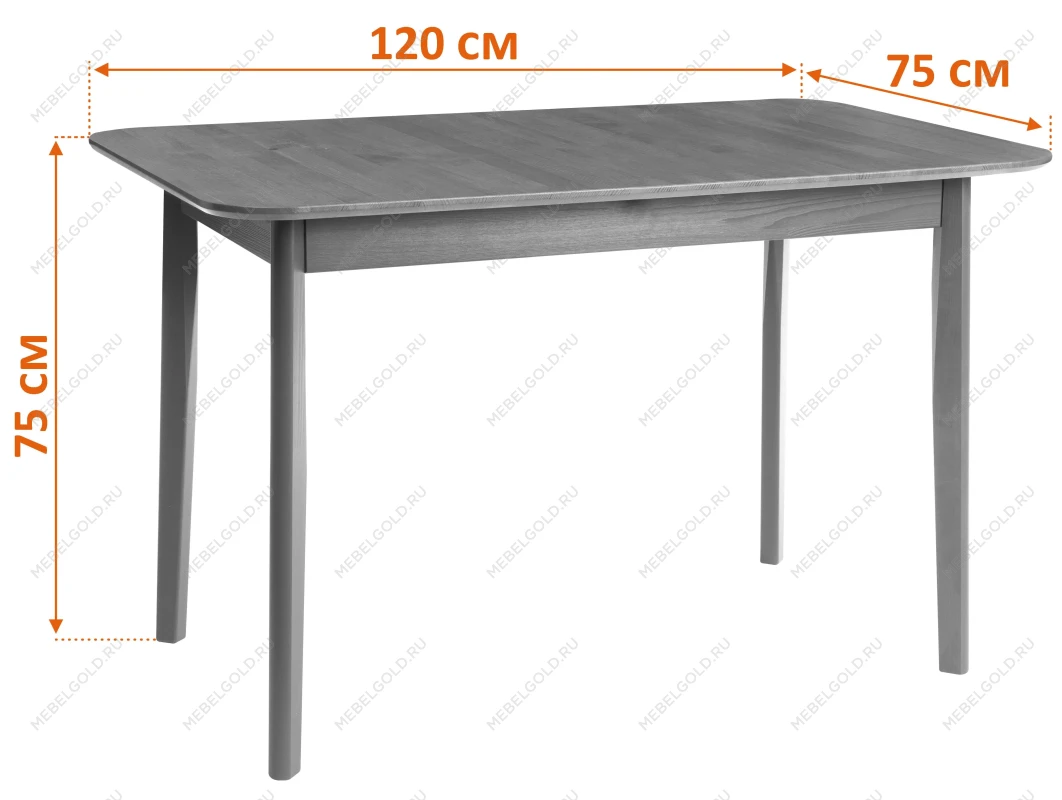 Стол Соната Люкс/Sonata Lux table, 120х75х75 см, массив сосны, антик /графит, 120х75х75 см | изображение 7