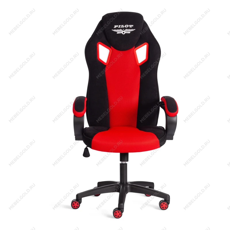 Кресло PILOT (24), флок/ткань, черный/черный/красный, 35/TW-08/TW-11 | изображение 4