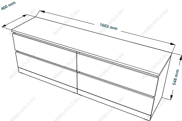 Центральный склад - МАЛЬМ / VARMA Комод ИКЕА / IKEA 4D 160х54х40, серый | изображение 3