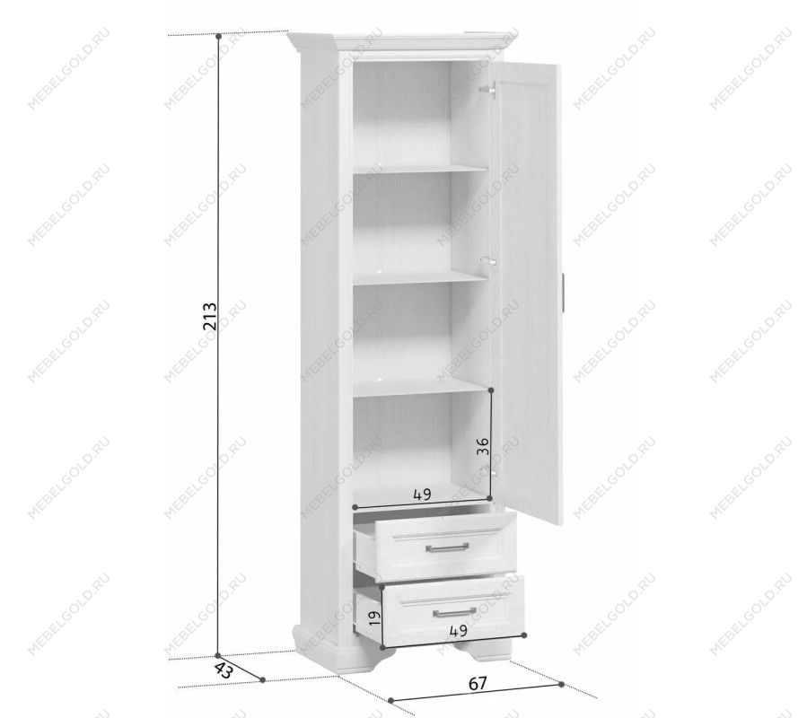 Шкаф Стилиус REG1D2S (Лиственница сибирская) | изображение 4