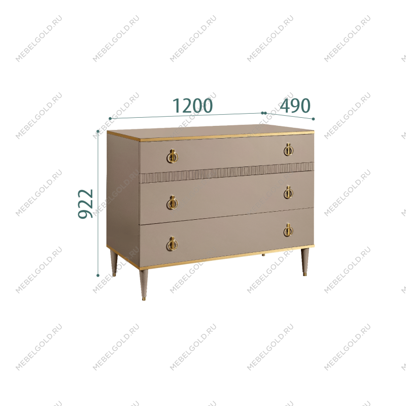 Комод с планкой Римини СОЛО (Мокка/Золото) РМКМ-3(s)