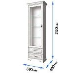 Шкаф с витриной Тиффани 1V2S вудлайн кремовый | изображение 2