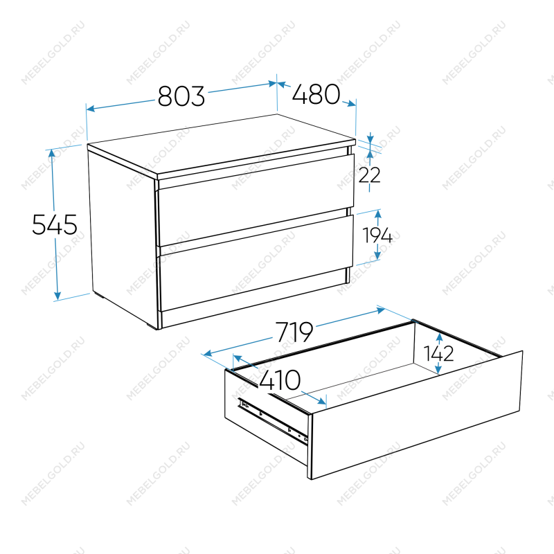 МАЛЬТА комод ИКЕА / IKEA 2 ящика 80х54 белый | изображение 4