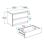 МАЛЬТА комод ИКЕА / IKEA 2 ящика 80х54 белый | изображение 4
