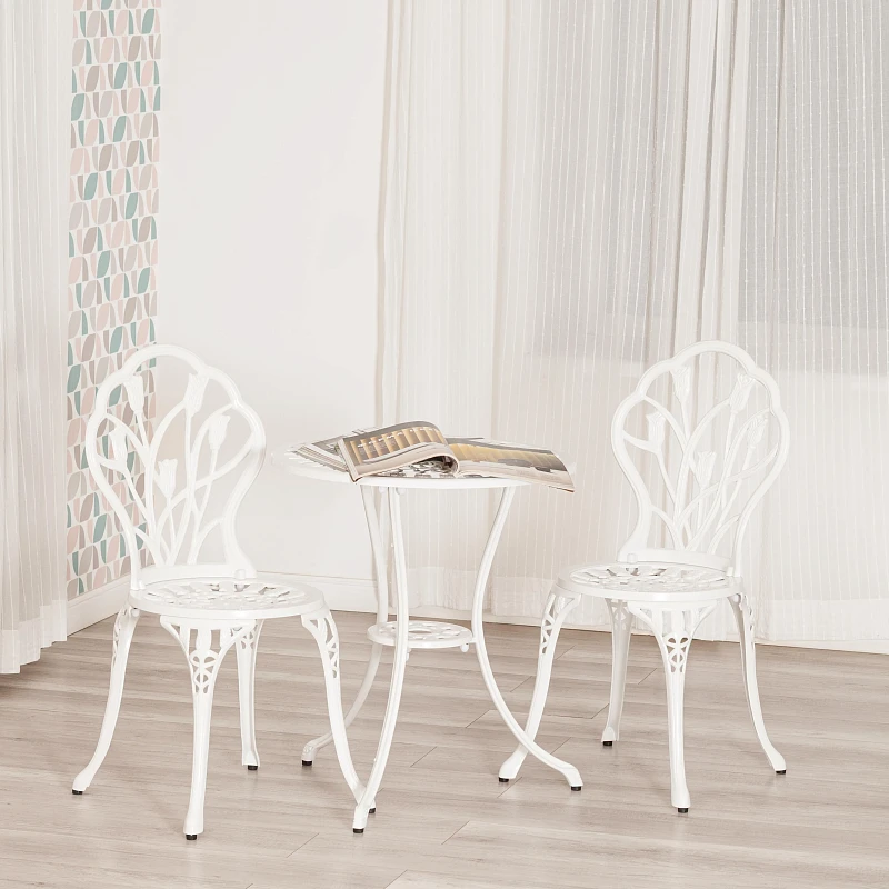 Комплект Secret De Maison Waltz of flowers (стол +2 стула), алюминиевый сплав, D60/H67, 52Х40Х89см, butter white | изображение 10