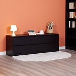 МАЛЬМ / VARMA Комод ИКЕА / IKEA 4D, 160x54x40, шпон, черный | изображение 5